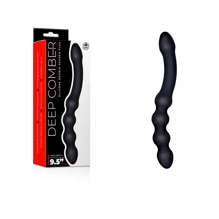 Deep Comber 24cm Beaded Double Ended Dildo Black ShhhWndsr Dildos Deep Comber 24cm Beaded Double Ended Dildo Black ShhhWndsr Dildos