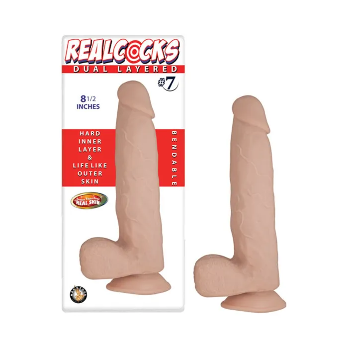 Real Cocks Dual Layered 7 Beige 85 inches Dildo Fairvillacom Dildos