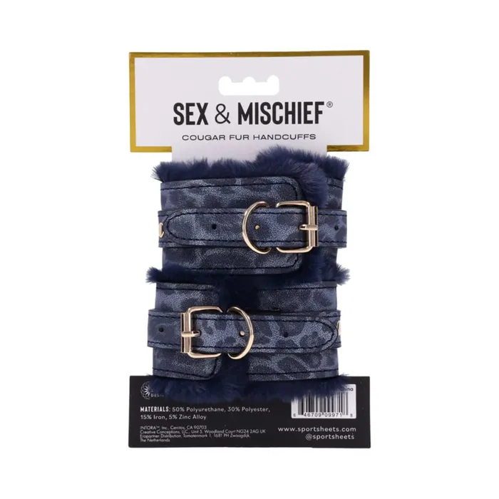 Couples Sportsheets Sex Mischief Cougar Faux Fur Handcuffs